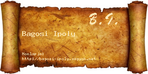 Bagosi Ipoly névjegykártya
